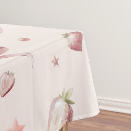 Toalha De Mesa Sabor De Morango Rosa Adorava Coração E Estrelas