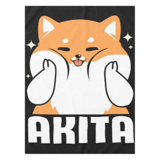Toalha De Mesa Sala de Vida dos Cachorros Akita Cute | Presente p