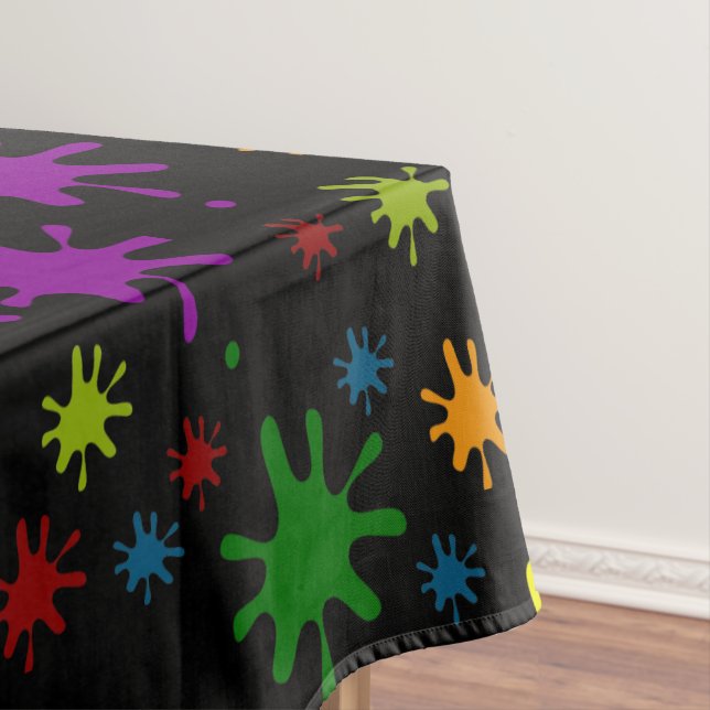 Toalha De Mesa Salpicos de Tinta em um Fundo Preto (Posição Original)