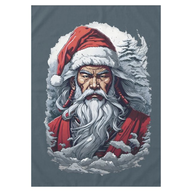 Toalha De Mesa Samurai Papais noeis Warrior Christmas Art Gift (Frente)