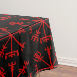 Toalha De Mesa Sangue Red Vegvísir (Viking Compass)