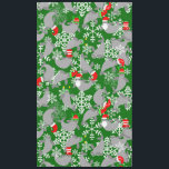 Toalha De Mesa santa claus christmas manatee verde<br><div class="desc">santa claus christmas manatee green,  christmas manatee,  santa claus manatee,  baby manatee,  dugong,  manatee,  manateado,  manateado,  vaca marítima,  natal</div>