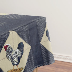 Toalha De Mesa Sarja de Nimes atada prata do galo de Wyandotte