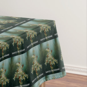 Toalha De Mesa Saudação de Natal de Goldenrod & Songbird
