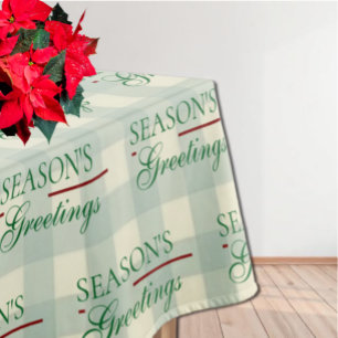 Toalha De Mesa Saudações da temporada Gingham Natal