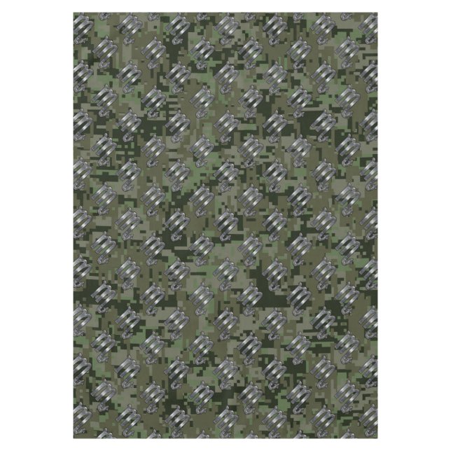 Toalha De Mesa Scorpio Zodiac Símbolo Olive Green Digital Camo (Frente)