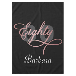 Toalha De Mesa Script Dourado Rosa de Festa de aniversário 80