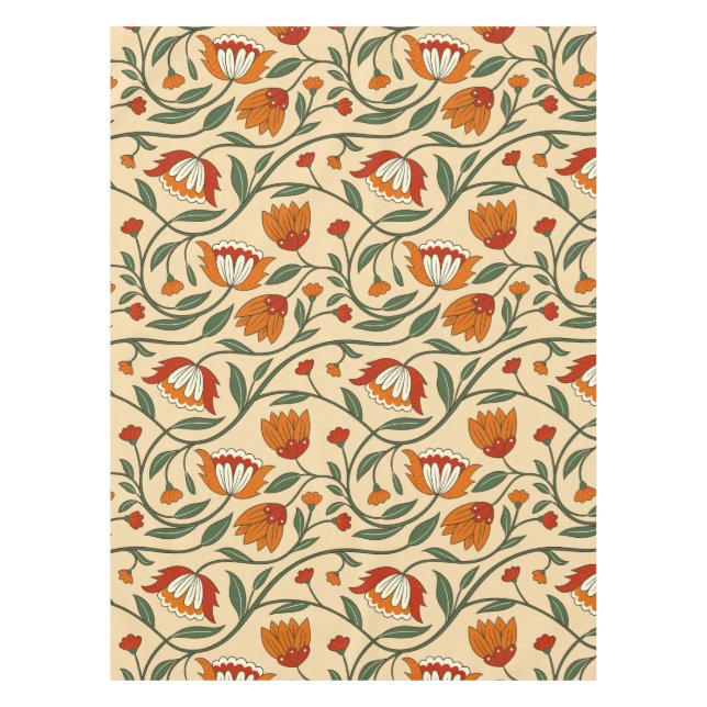Toalha De Mesa Seamless floral pattern in beige background (Frente)