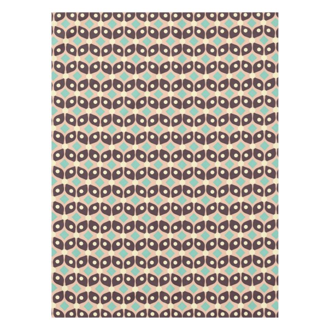 Toalha De Mesa Seamless geometric pattern in dark brown leaf  (Frente)