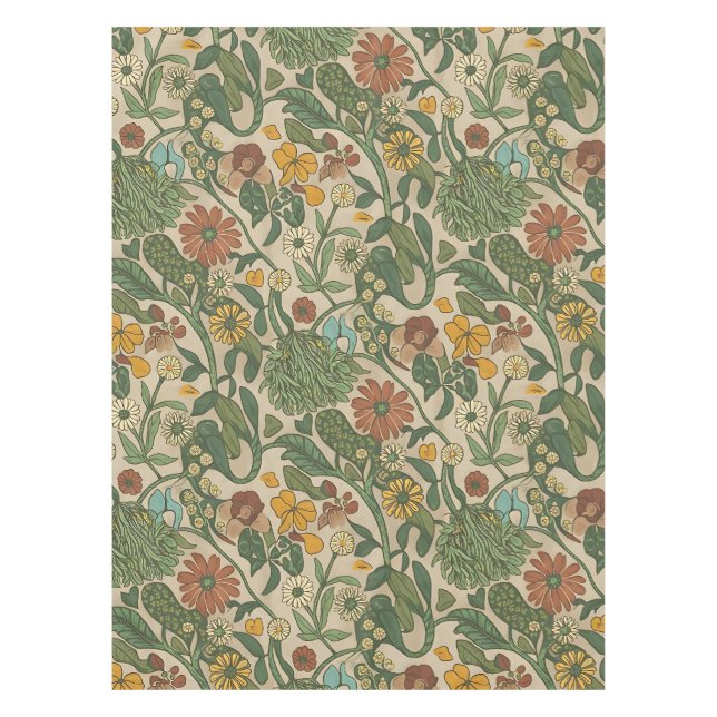 Toalha De Mesa Seamless vintage botanical pattern  (Frente)