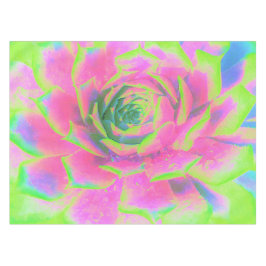 Toalha De Mesa Sedum Rosette verde limão e Suculente Rosa