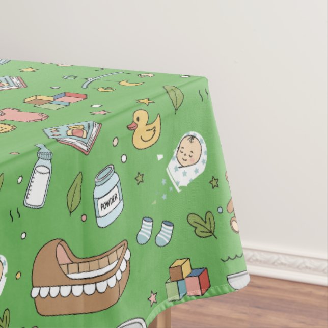 Toalha de Mesa Sem Costura Urso Teddy Pato Pastel (Posição Original)