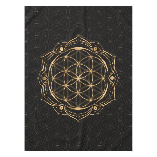 Toalha De Mesa Sementes da vida em Lotus - Geometria sagrada (Frente)