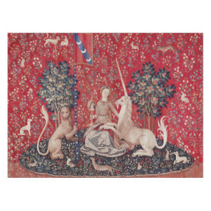 Toalha De Mesa Senhora e Unicórnio da Tapeçaria Medieval