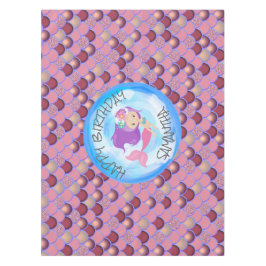 Toalha De Mesa Sereia Mar Roxo