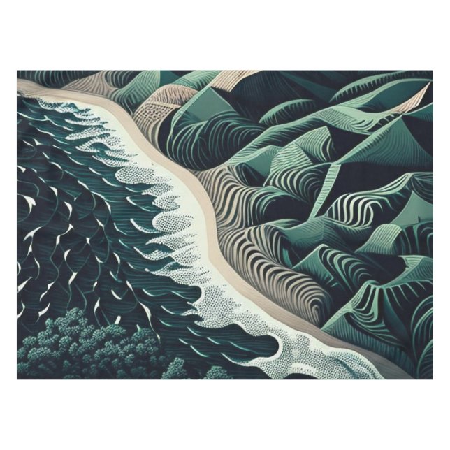 Toalha De Mesa Serene Shores (Frente (Horizontal))