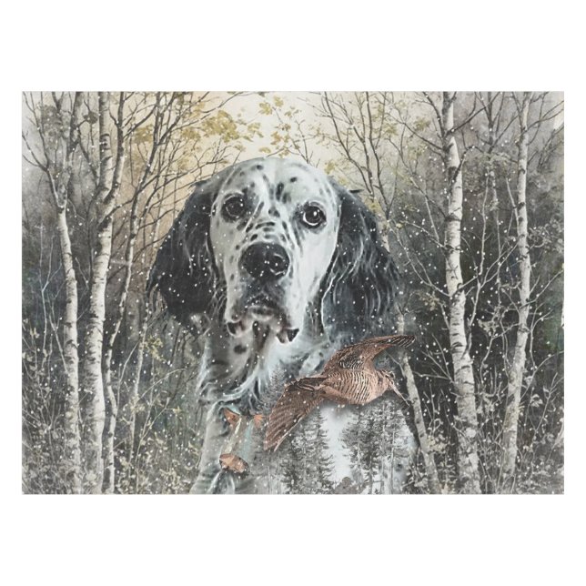 Toalha De Mesa Setter Inglês  (Frente (Horizontal))