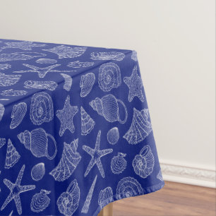 Toalha De Mesa Shell azul brilhante modela