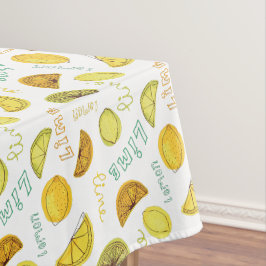 Toalha De Mesa Short com Estampa de Frutas Cítricas Limão e Lima