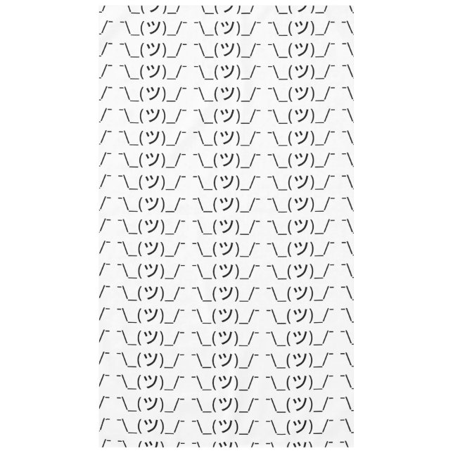 Toalha De Mesa Shrug Emoticon ¯\_(ツ)_/ movimento Japonês Kaomoji (Frente)