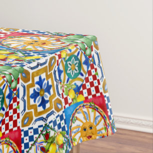 Toalha De Mesa Siciliana,majolica,azulejos,limões