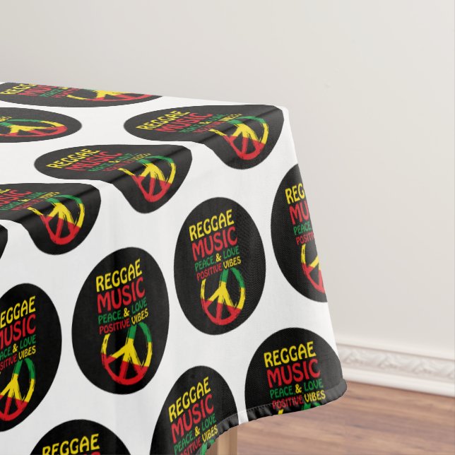 Toalha De Mesa Símbolo de Reggae e Paz com citações positivas (Posição Original)