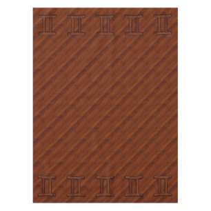 Toalha De Mesa Símbolo Gemini em Brown Mahogany como impressão