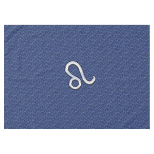 Toalha De Mesa Símbolo Leo Zodiac na Camuflagem Digital Azul do 