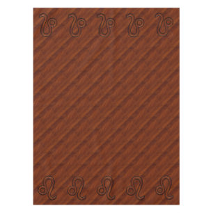 Toalha De Mesa Símbolo Leo Zodiac no estilo Rich Mahogany
