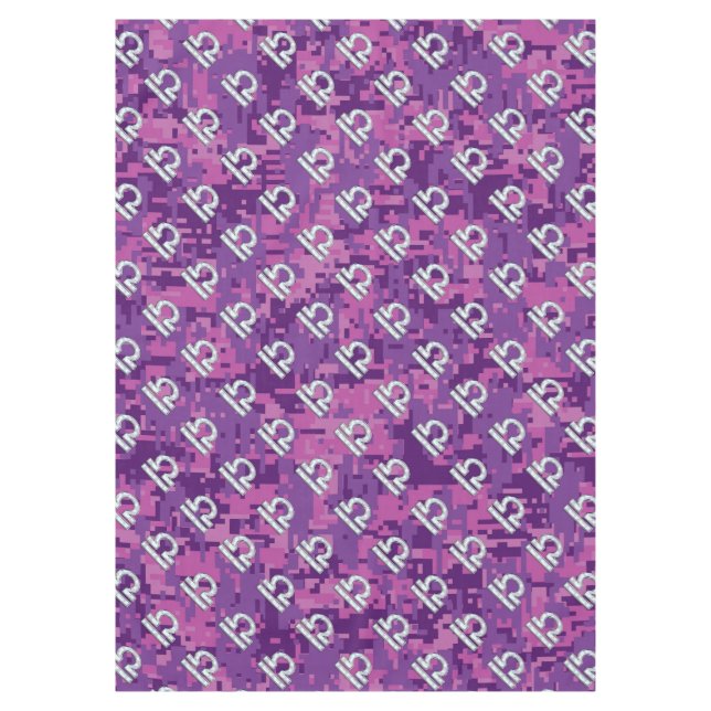 Toalha De Mesa Símbolo libra zodiac na Camo Digital Rosa (Frente)