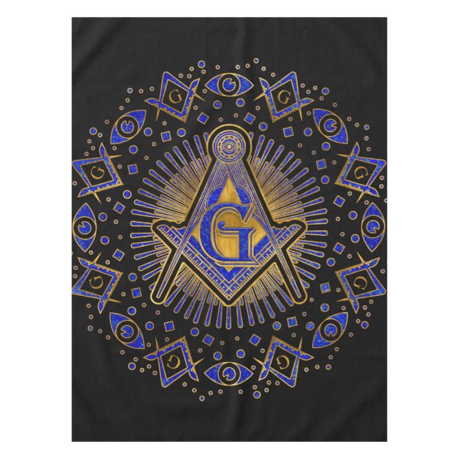 Toalha De Mesa Símbolo maçonário Quadrado e Bússolas (Frente)