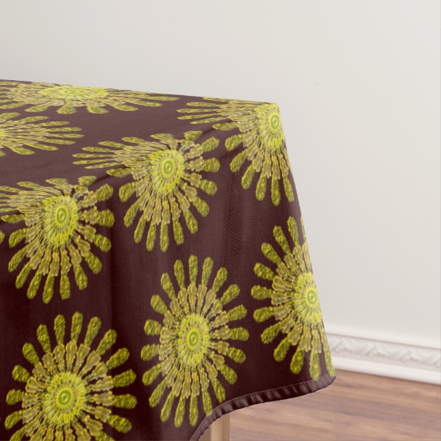 Toalha De Mesa Símbolo solar decorativo do ouro (Posição Original)