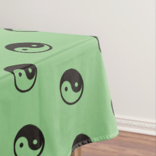 Toalha De Mesa Símbolo Yin Yang - design de tatuagem sólida