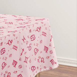 Toalha De Mesa Símbolo Zodiac de Astrologia Rosa 