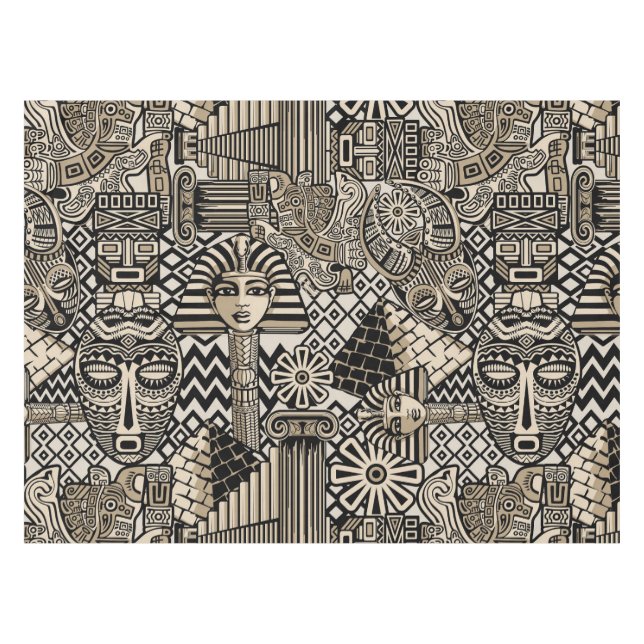 Toalha De Mesa Símbolos Históricos Antigos Estilo de Tatuagem (Frente (Horizontal))