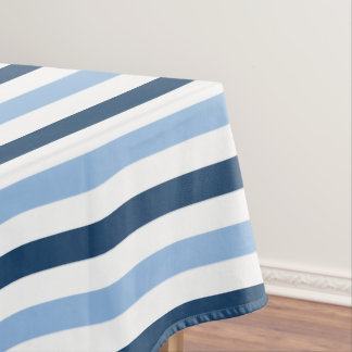Toalha De Mesa Simples moderno, dois azuis e brancos riscados