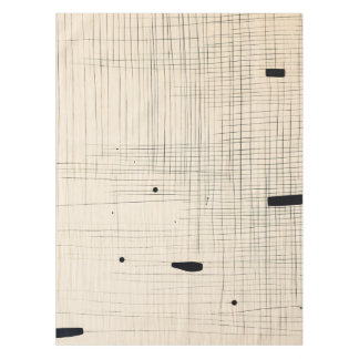 Toalha De Mesa Simples preto e bege Japandi