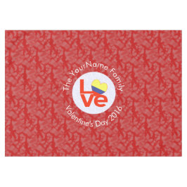 Toalha De Mesa Sinalizador Colombiano Red LOVE Personalizado