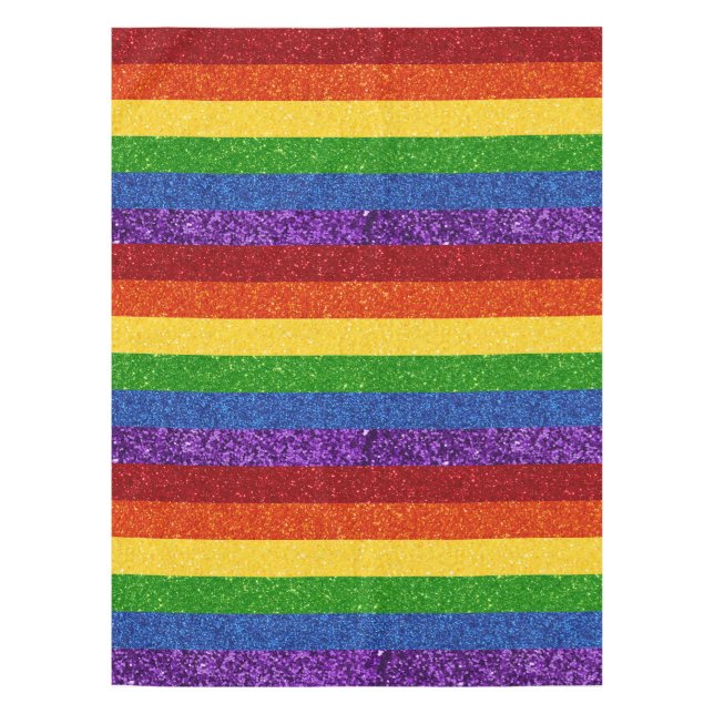 Toalha De Mesa Sinalizador do Orgulho Arco-Íris LGBT Glitter (Frente)