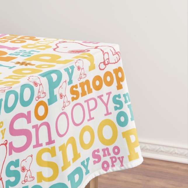 Toalha De Mesa Snoopy Pastel Text Pattern (Posição Original)