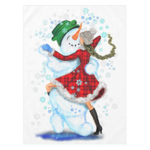 Toalha De Mesa Snowman de Natal e Dançarinas de Rapariga - Tablec