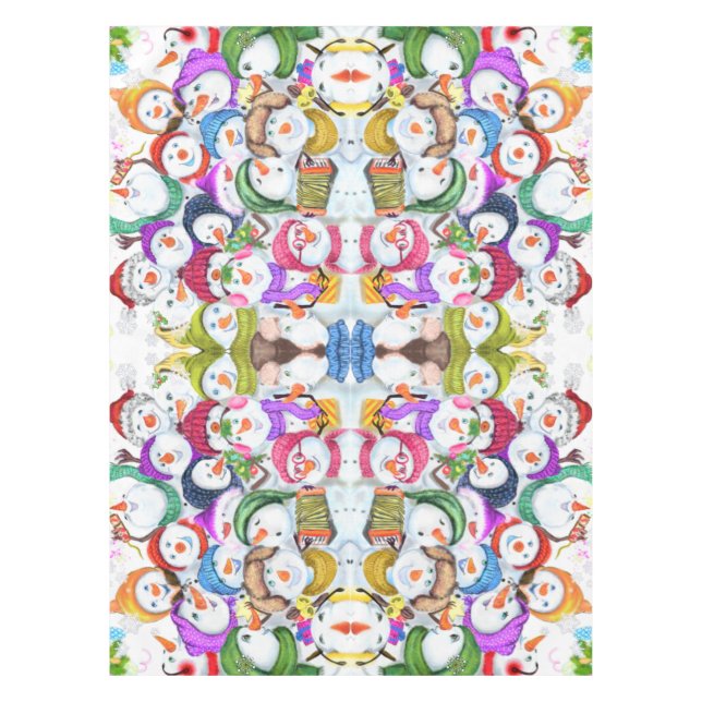 Toalha De Mesa Snowman Party Christmas Tablecloth (Frente)