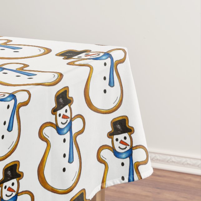 Toalha De Mesa Snowman Snow Man Winter Sugar Cookie Natal (Posição Original)