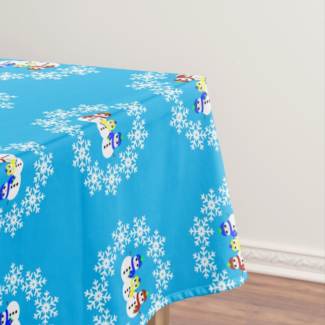 Toalha De Mesa Snowmen Tablecloth de Natal (Posição Original)