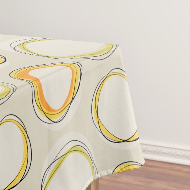 Toalha De Mesa Solar Eclipse Mid-Century Modern - Black lines (Posição Original)