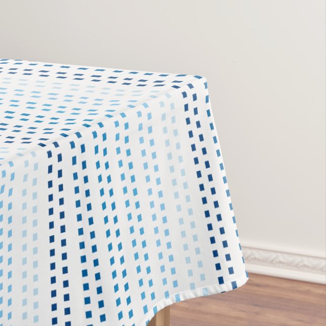 Toalha De Mesa Sombras de Azul com Cor de Fundo Alterável (Posição Original)