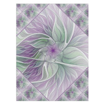 Sonho de Flor, Arte Fractal Verde Abstrato púrpura