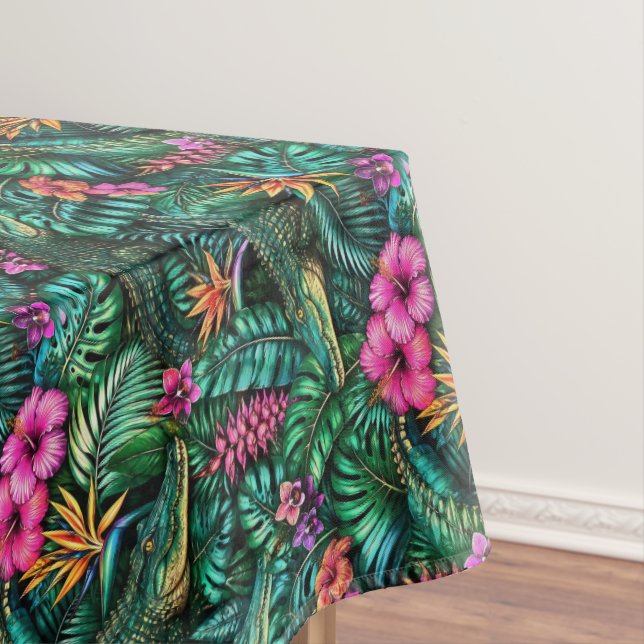 Toalha De Mesa Sonho de Selva de Crocodilo Padrão de Superfície P (Posição Original)