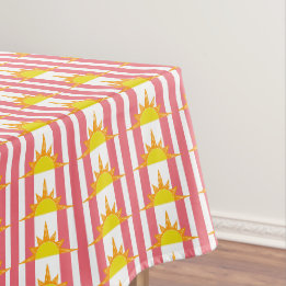 Toalha De Mesa Sopro Amarelo Laranja em faixas Rosa