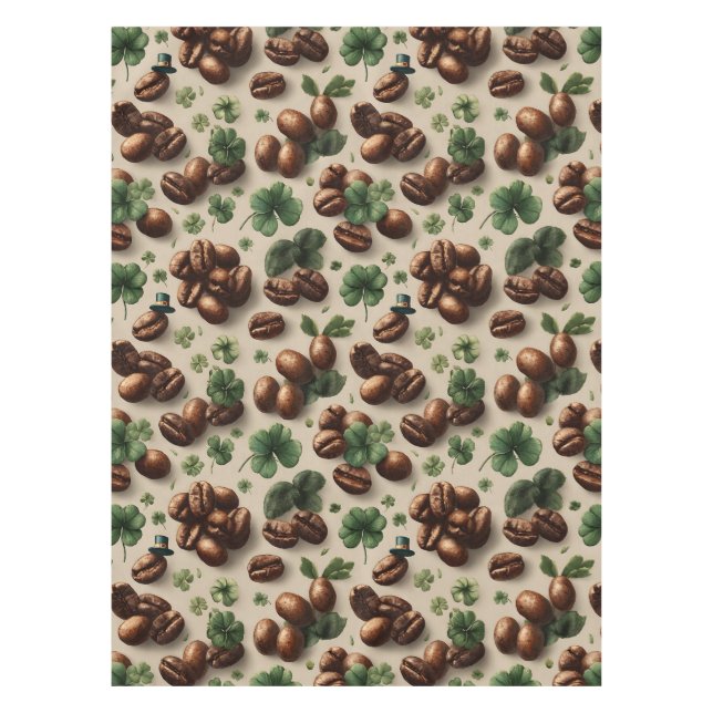 Toalha De Mesa St. Patrick’s Day Coffee & Shamrock Pattern (Frente)